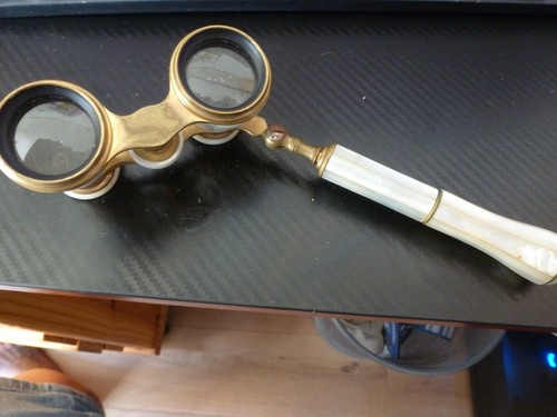 Antikes opernglas messing und - antikes,